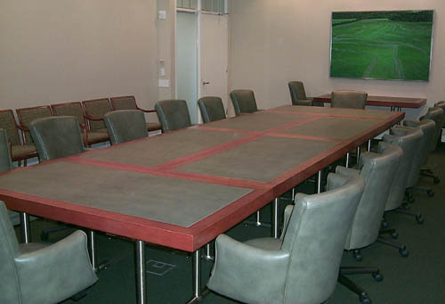 leather and cherry table